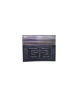 Givenchy Emblem Logo Cardholder, Leather, Black/Pewter, ZES0148